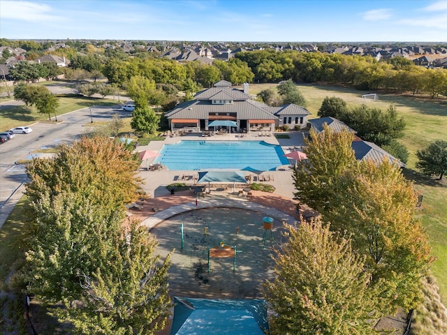 view of pool with a gazebo