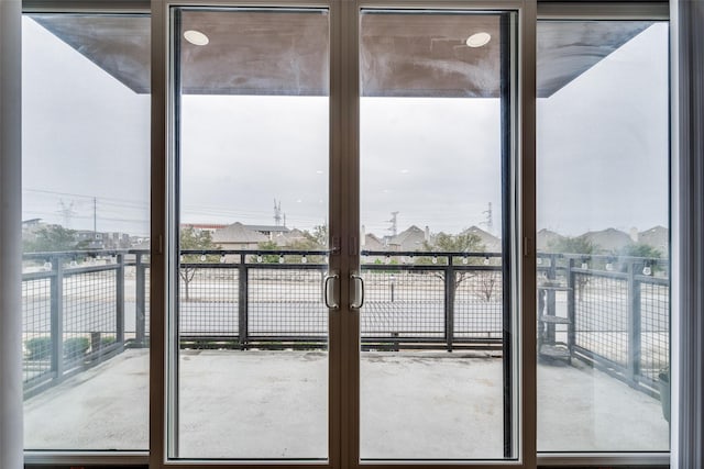 doorway with french doors