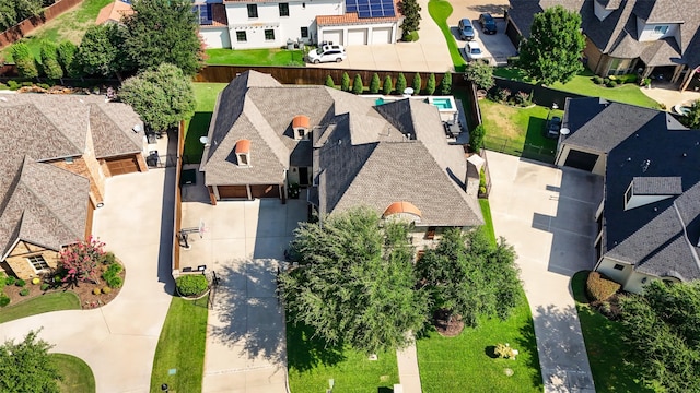 aerial view featuring a residential view