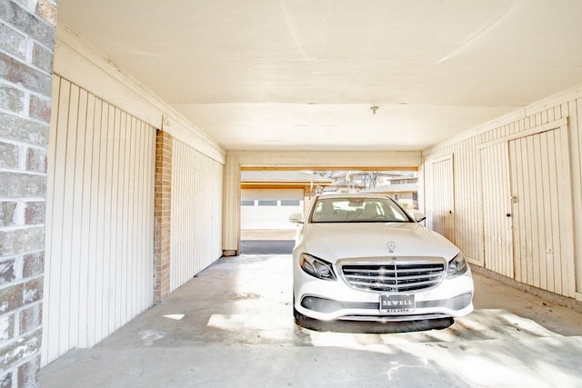 view of garage