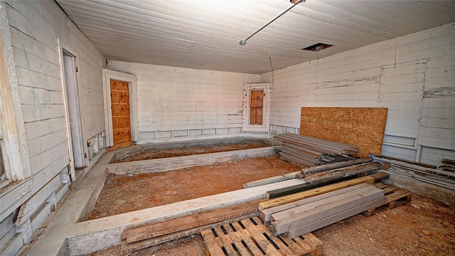 miscellaneous room featuring wooden ceiling