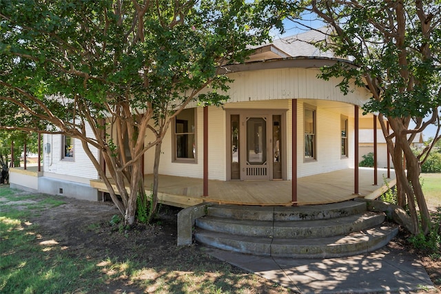 view of front facade featuring covered porch