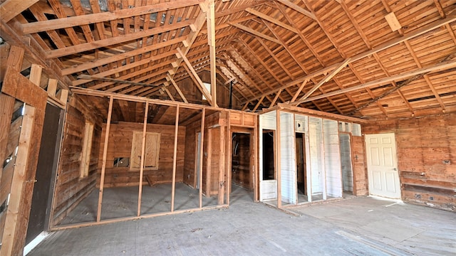 view of unfinished attic