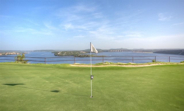 view of property's community with a water view
