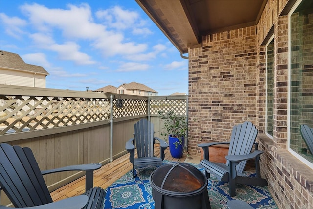 view of patio featuring fence