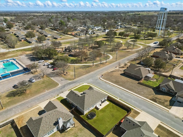 aerial view with a residential view