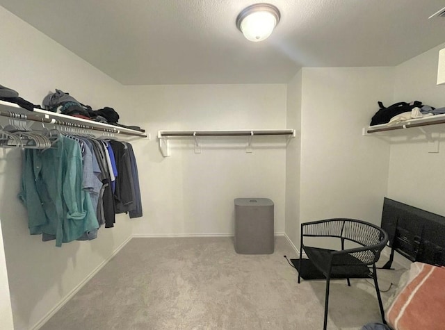 walk in closet with visible vents and carpet flooring