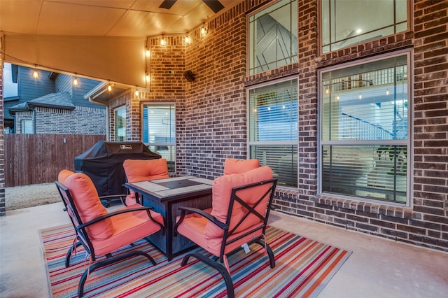 view of patio / terrace with fence and grilling area