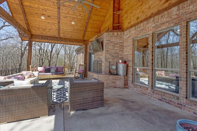 view of patio / terrace with an outdoor living space