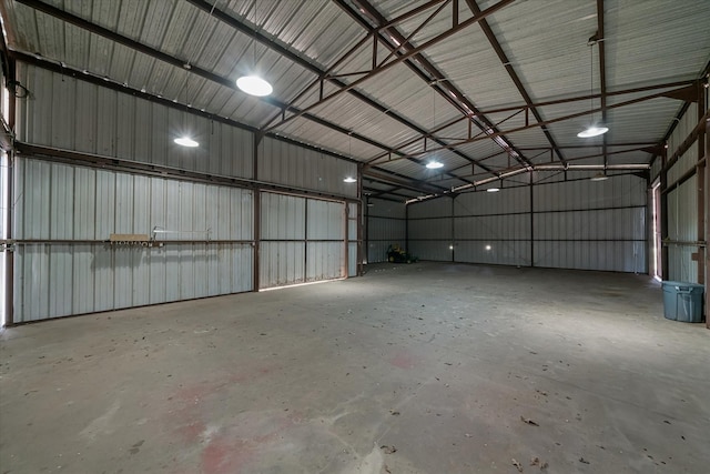 garage featuring metal wall