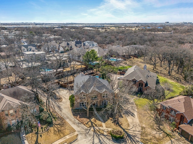 aerial view featuring a residential view