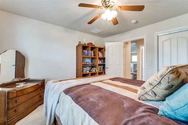8912 Landmark Ln, Denton, TX 76207 - bedroom featuring ceiling fan and a closet