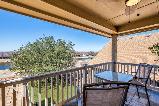 balcony with a water view