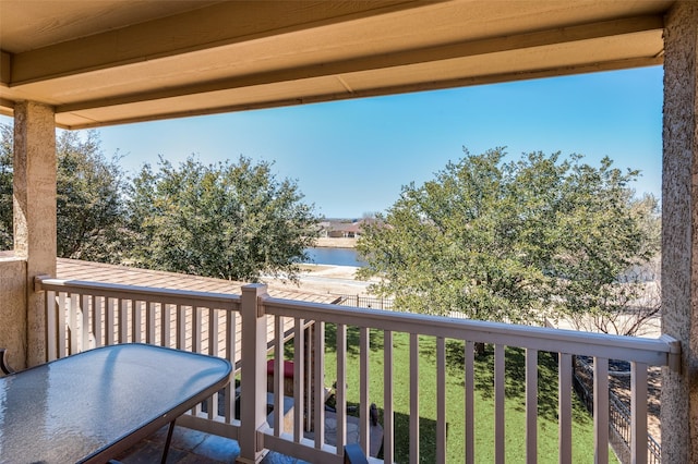 8912 Landmark Ln, Denton, TX 76207 - balcony featuring a water view