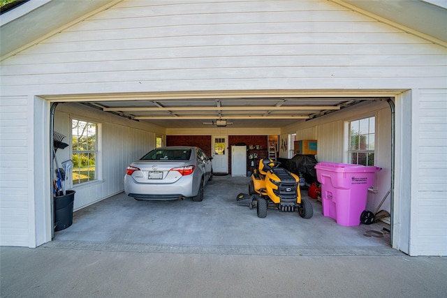 garage featuring a garage door opener