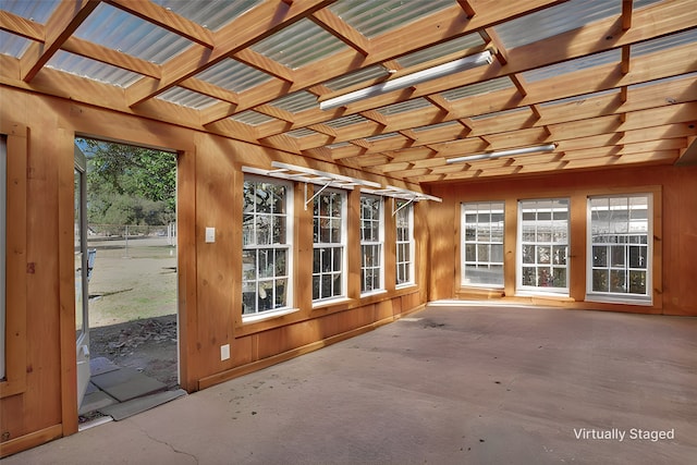 view of unfurnished sunroom