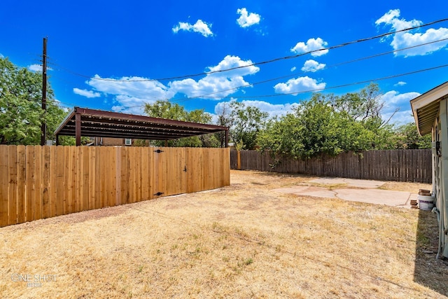 view of yard with fence