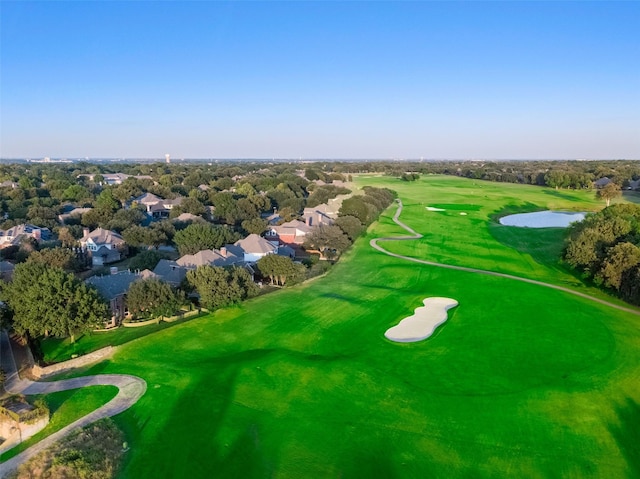 bird's eye view featuring golf course view