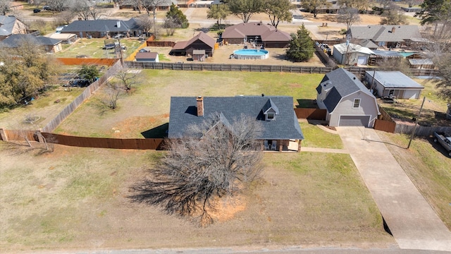 bird's eye view with a residential view