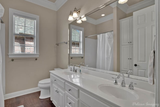 full bath with plenty of natural light, a sink, and toilet