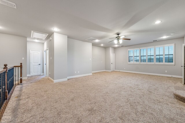 6055 The Resort Blvd, Fort Worth, TX 76179 - unfurnished room featuring attic access, ceiling fan, recessed lighting, carpet floors, and baseboards