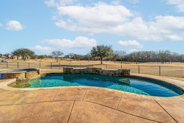6055 The Resort Blvd, Fort Worth, TX 76179 - view of pool with a fenced backyard, a patio area, and a pool with connected hot tub