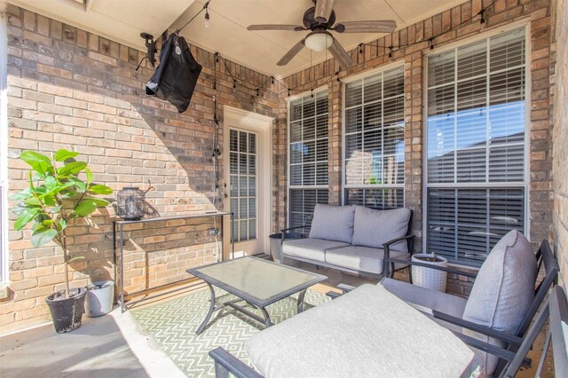 5033 Southpoint Dr, Arlington, TX 76017 - view of patio with ceiling fan and outdoor lounge area
