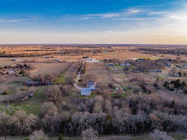 bird's eye view featuring a rural view