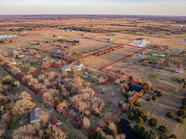 drone / aerial view featuring a rural view