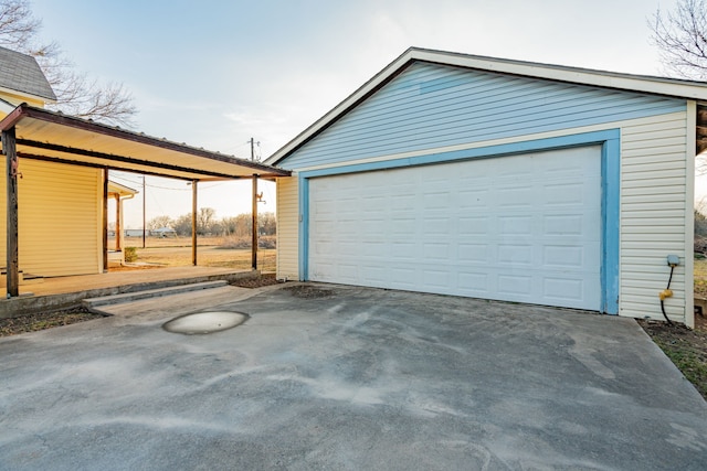 view of garage