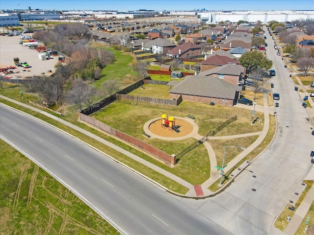 drone / aerial view with a residential view