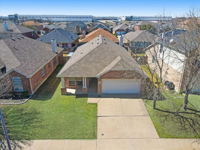 aerial view with a residential view