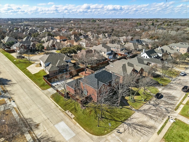 aerial view with a residential view