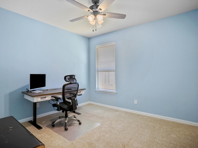 7132 Goodnight Ranch Rd, North Richland Hills, TX 76182 - carpeted office with ceiling fan and baseboards