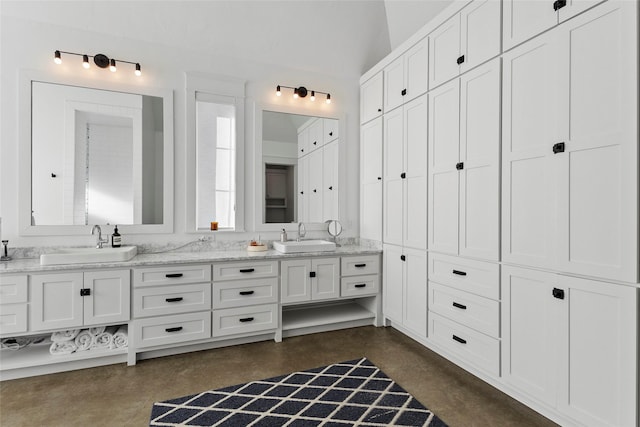 5949 County Road 137, Flint, TX 75762 - full bath with concrete flooring and double vanity