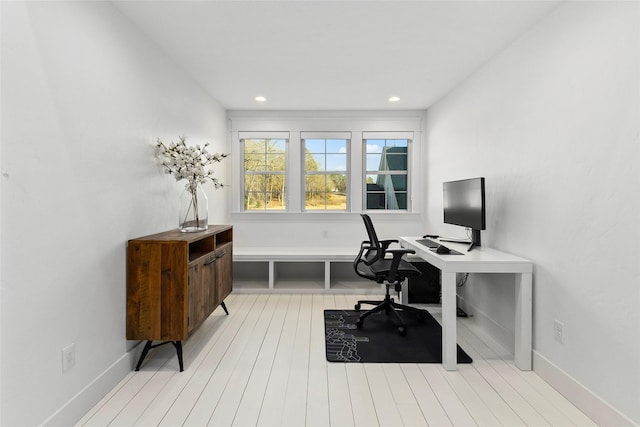 5949 County Road 137, Flint, TX 75762 - office area featuring wood finished floors, baseboards, and recessed lighting
