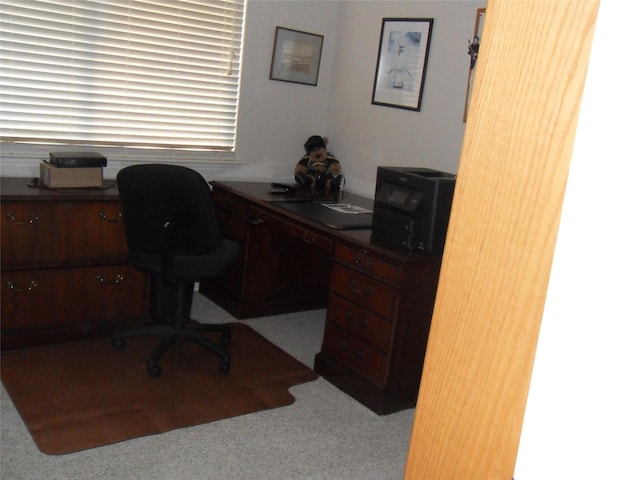 office area with carpet flooring