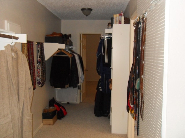 spacious closet with carpet