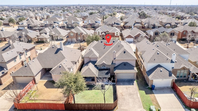 aerial view of residential area
