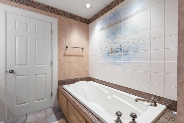 full bathroom with a garden tub