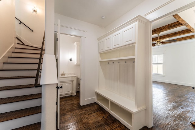 704 Glade Park Ct, Azle, TX 76020 - mudroom with a ceiling fan and a sink
