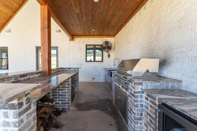 704 Glade Park Ct, Azle, TX 76020 - view of patio / terrace featuring beverage cooler and an outdoor kitchen