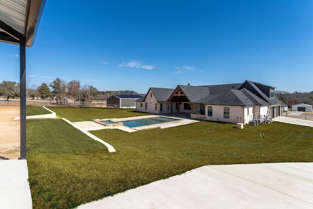 704 Glade Park Ct, Azle, TX 76020 - view of green lawn with an outdoor pool