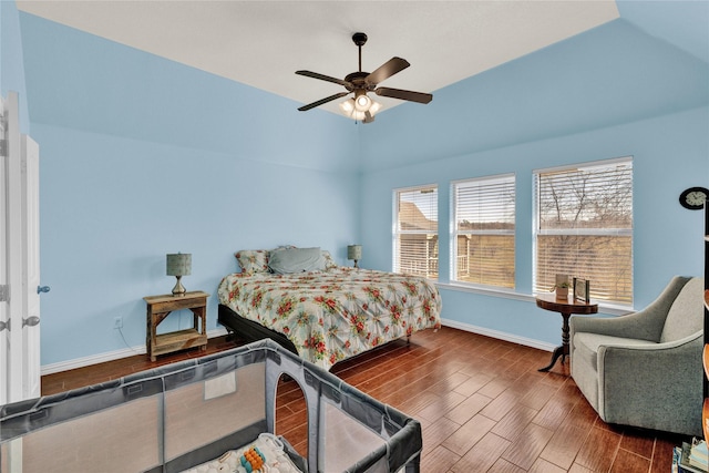 214 Willow Creek Dr, Weatherford, TX 76085 - bedroom featuring wood finished floors, a ceiling fan, and baseboards