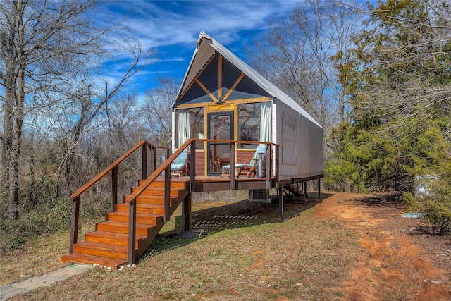 exterior space featuring stairway