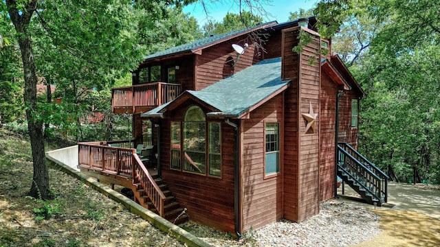 view of outdoor structure with stairway