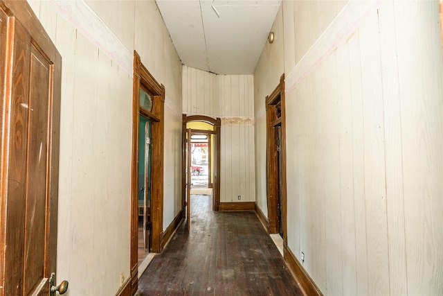 hallway featuring wood-type flooring