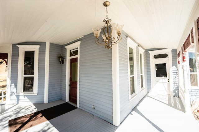 property entrance with a porch