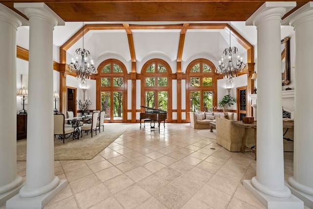 900 Kingsbury Way, Southlake, TX 76092 - building lobby featuring high vaulted ceiling and beamed ceiling