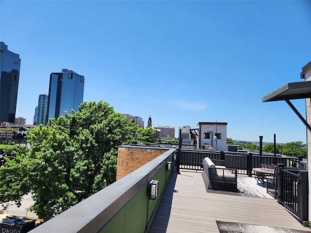 612 Skyline Bluff Dr, Fort Worth, TX 76102 - deck with a skyline view